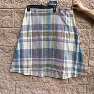 Vintage Plaid Pastel Skirt Size 15/16